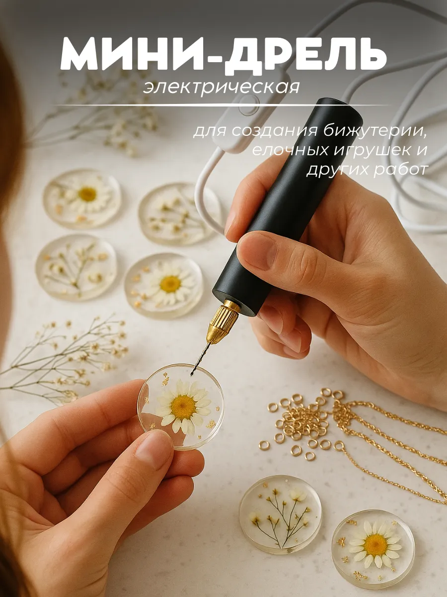 Электрическая мини дрель для творчества ювелирная