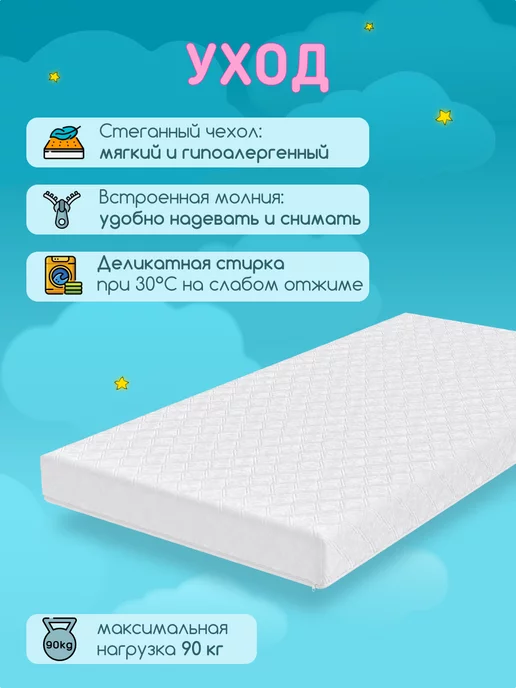 KidRoom Матрас 120х60 в кроватку для новорожденного, вариант, фото 5