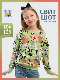 Лонгслив хлопковый с котятами Baby Style 213065257 купить за 354 ₽ в интернет-магазине Wildberries