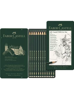 Набор карандашей чернографитных 9000 12 шт в пенале Faber-Castell 213137807 купить за 1 305 ₽ в интернет-магазине Wildberries