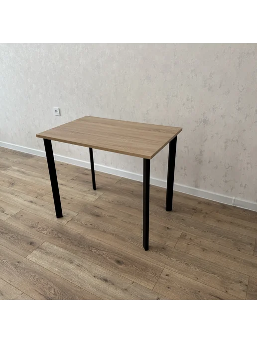 RostovStol Стол письменный Дуб Сонома 50*50 см. Черные ножки, 90x60 см, фото 3