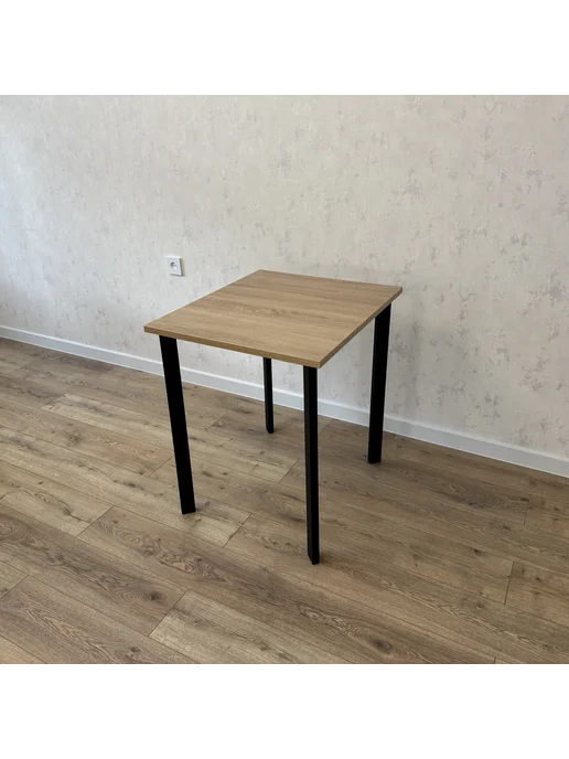 RostovStol Стол письменный Дуб Сонома 50*50 см. Черные ножки, 70x60 см, фото 3