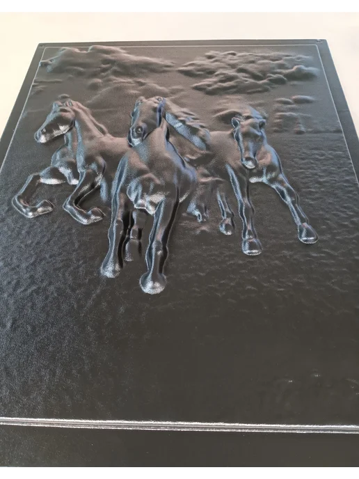 Нет бренда Пластиковая форма для 3D панели Пано 3 Коня 50х40см, 50x40 см, фото 3