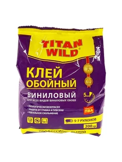 Клей обойный Titan Wild флизелиновый, 200г, пакет РемоКолор 213223745 купить за 183 ₽ в интернет-магазине Wildberries