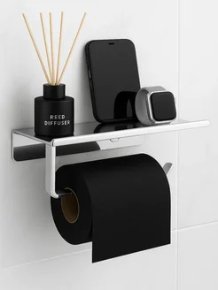 Держатель для туалетной бумаги без сверления с полочкой INHOMEKA 213247036 купить за 515 ₽ в интернет‑магазине Wildberries
