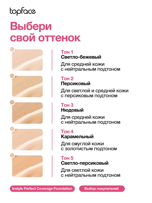 TopFace Тональный крем для лица матирующий тон 1, тон 1, бежевый, фото 4