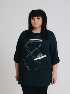 Туника удлиненная большие размеры Plus size №1 213354918 купить за 2 295 ₽ в интернет-магазине Wildberries