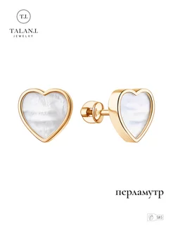 Серьги пусеты золотые с перламутром TALANT 213417639 купить за 30 813 ₽ в интернет-магазине Wildberries