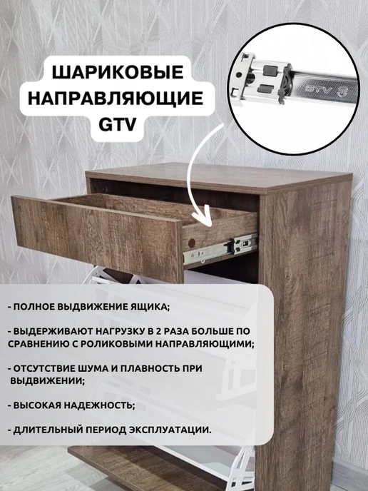 Puffsib Тумба в прихожую для обуви закрытая, серый, фото 3
