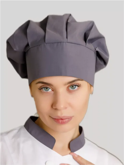 CAPRIZNAYA MODA Колпак поварской серый на завязках, серый