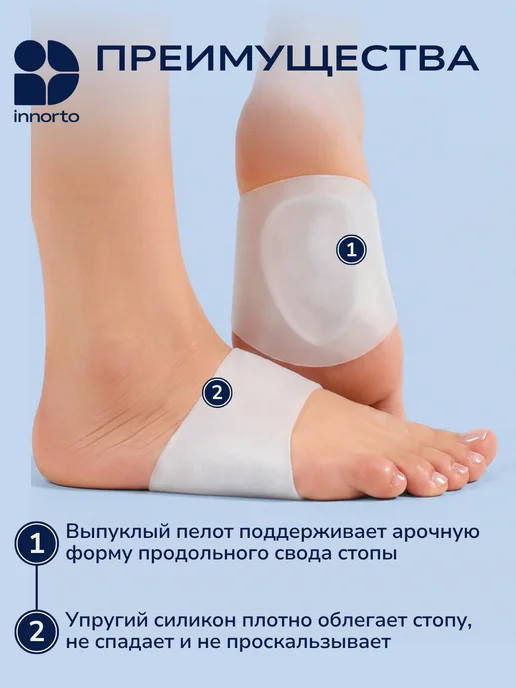 INNORTO Супинаторы ортопедические при плоскостопии, белый, фото 4