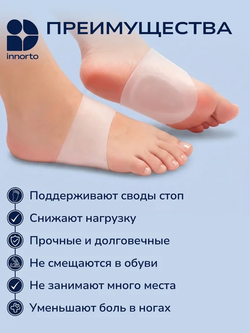 INNORTO Супинаторы ортопедические при плоскостопии, белый, фото 7