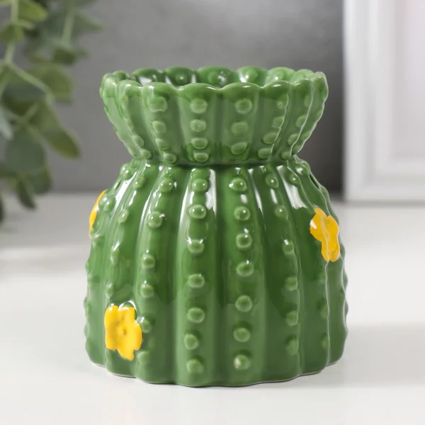 Аромалампа «Кактус с цветочками» 8х8х8,5 см