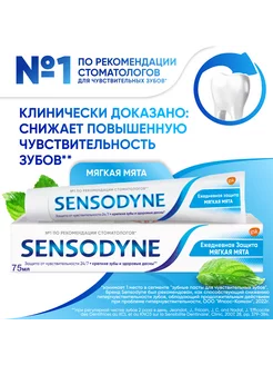 Зубная паста Ежедневная защита Мягкая мята 75 мл SENSODYNE 213497838 купить за 179 ₽ в интернет-магазине Wildberries