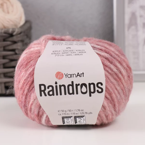 Пряжа для вязания «Raindrops» 115м/50гр, 2905 тёмная пудра