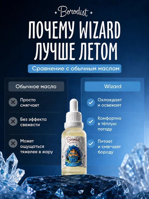 Borodist Масло для бороды и усов охлаждающее Wizard, 30 мл, фото 8
