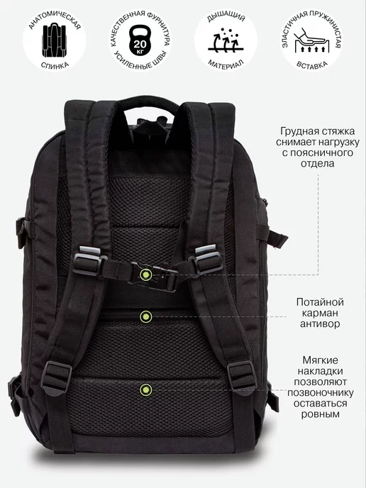 Grizzly Рюкзак спортивный городской для тренировок и учебы, ткань, вариант, фото 3