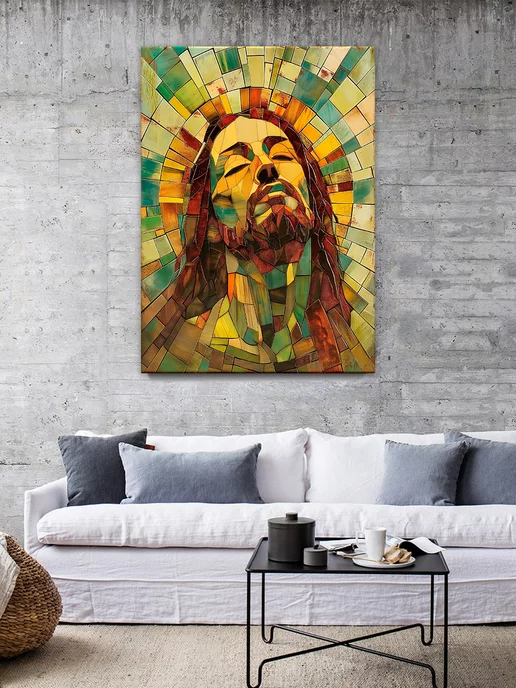 Домашний Оберег Оберег - картина на стену "Мозайка Христа" 40х60 см, 40x60 см, фото 6