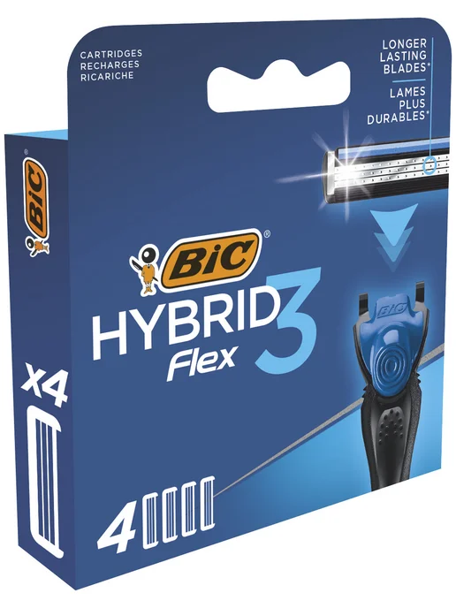 BIC Сменные кассеты для бритвы БИК HYBRID 3 FLEX уп. 4 шт, 4 шт, фото 3