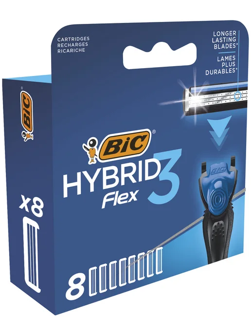 BIC Сменные кассеты для бритвы БИК HYBRID 3 FLEX уп. 4 шт, 8 шт, фото 5
