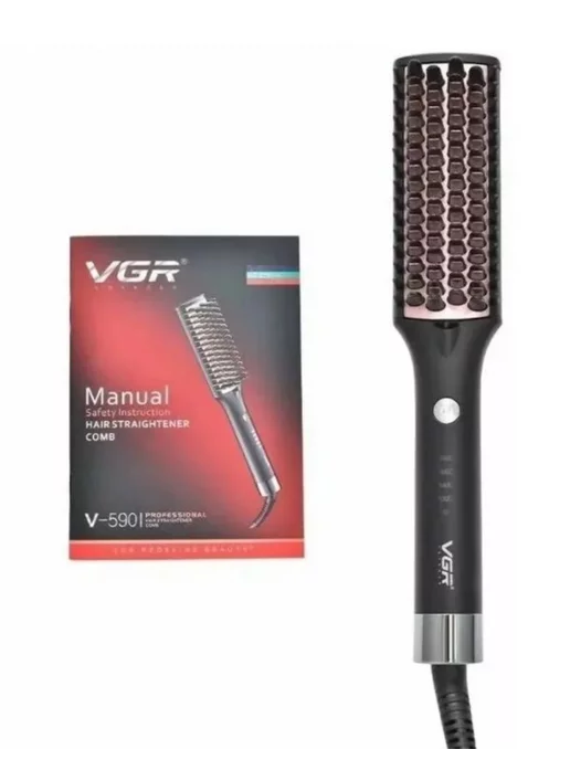babyliss Профессиональная электрическая расческа утюжок V590, черный, фото 3