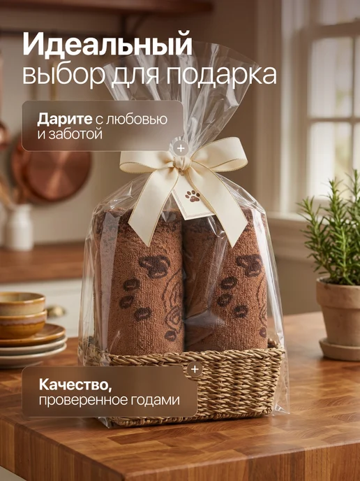 Текстиль центр Кухонные полотенца махровые 2 штуки набор, бежевый, фото 8