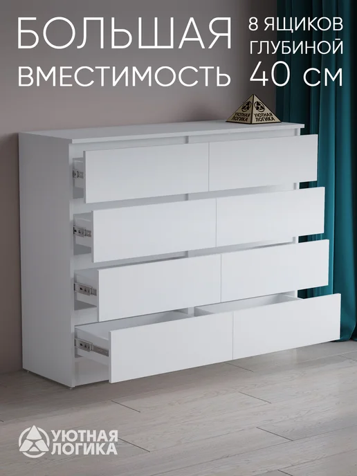 УЮТНАЯ ЛОГИКА Комод для одежды КМ-06 Квазар Белый, белый, фото 2