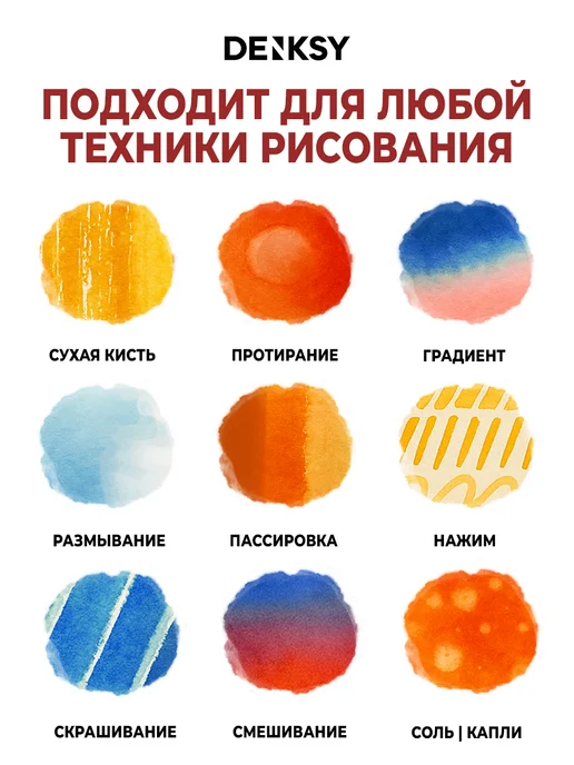 DENKSY Набор акварельных маркеров для скетчинга, 12 Classic цветов, черный, фото 6