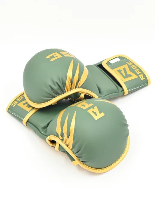 RAGE fight gear Перчатки крабы для ММА красный, золотой, фото 2