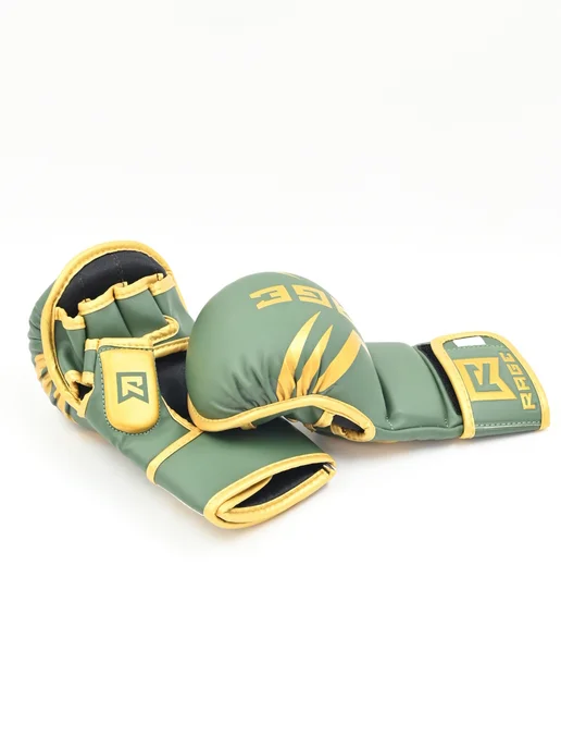 RAGE fight gear Перчатки крабы для ММА красный, золотой, фото 3