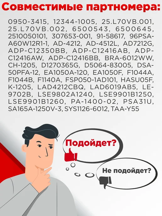Нет бренда Блок питания для монитора, телевизора 12V 5A 60W 5.5x2.5 мм, 5.5x2.5 мм, 60 Вт, фото 5