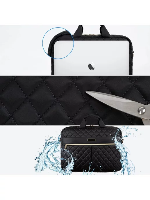 MyPads Стеганная женская сумка V239-533 для ноутбука MacBook, Hu, черный, фото 4