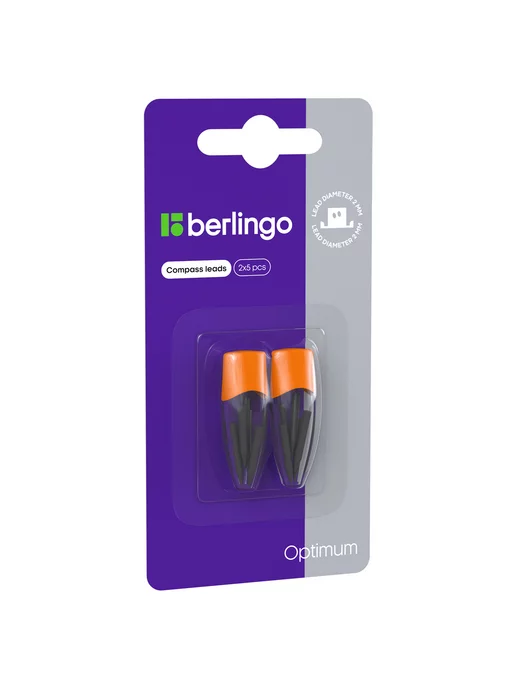 Berlingo Грифели для циркуля в школу Optimum оранж, оранжевый, фото 3