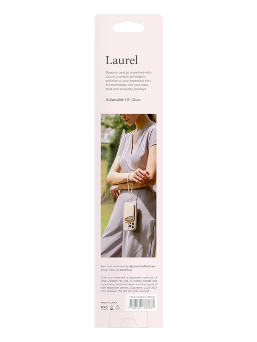 UNIQ Регулируемый шнурок COEHL Laurel для телефона на руку, черный, фото 3