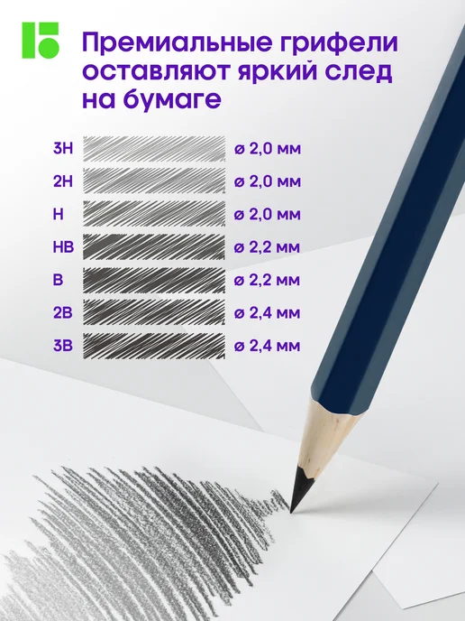 Berlingo Набор простых карандашей чернографитных для рисования, 10 шт, 10 шт, фото 4