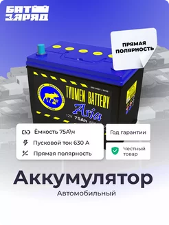 Автомобильный аккумулятор Tyumen Battery ASIA 75 (ПП) Тюмень 213840725 купить за 7 446 ₽ в интернет-магазине Wildberries