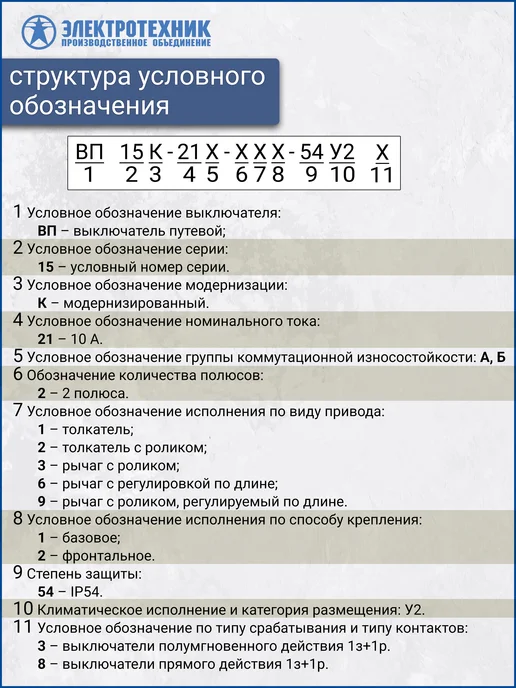 ЭЛЕКТРОТЕХНИК Путевой выключатель ВП 15К-21А-221-54 У2.8, IP54 ET512530, серый, фото 3