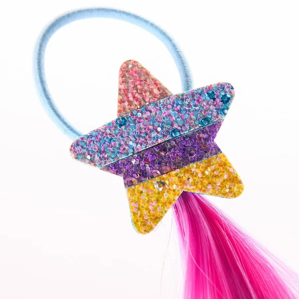 Прядь для волос 40 см радуга сердечко звездочка Блум винкс