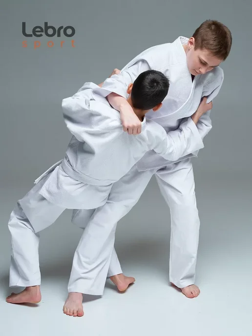 Lebro Sport Кимоно для дзюдо с поясом детское, белый, фото 8