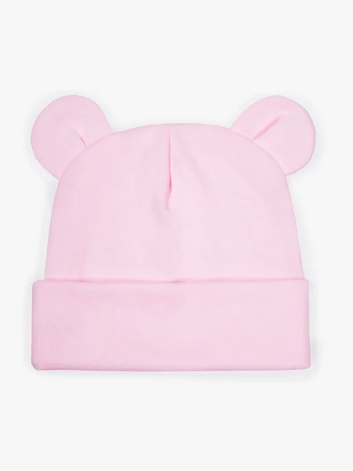 AmaroBaby Шапка детская с ушками чепчик для новорожденных Bear, розовый, фото 3