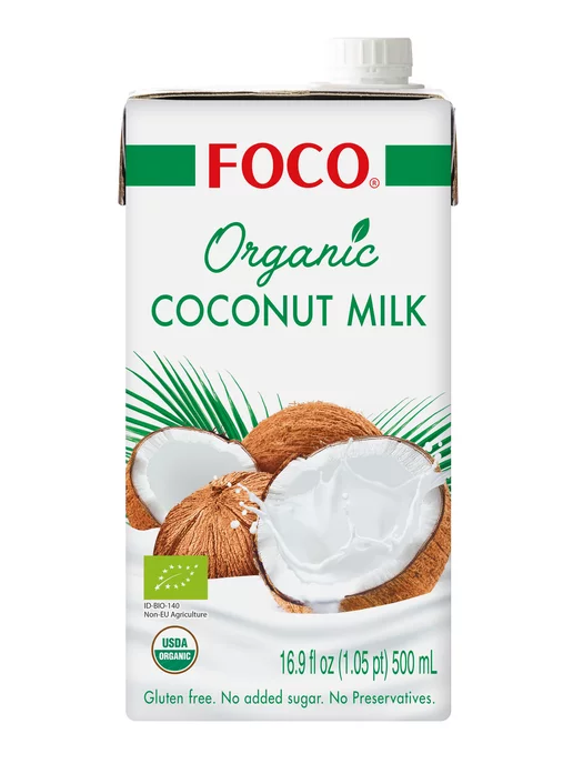 foco Кокосовое молоко ORGANIC 250 мл, Tetra Pak, 500 мл