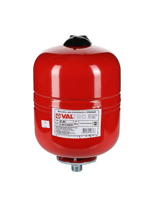 Valtec Бак расш. для отопления 8л. КРАСНЫЙ VT.RV.R.060008, 8 л, фото 2