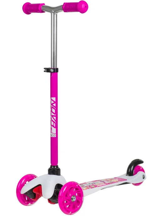 NOVATRACK Самокат Disco Kids Print 120H (2024), розовый