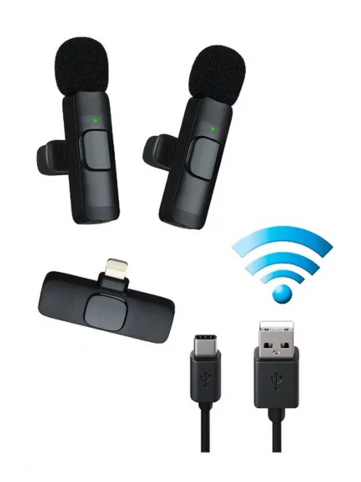 JBH Микрофон беспроводной Lightning K9 2 штуки, черный
