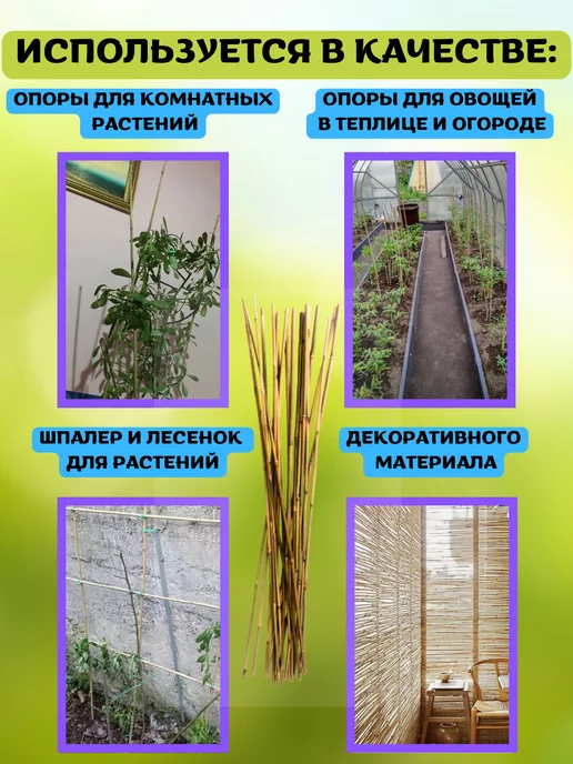 Бамбук Колышки опоры для растений и цветов 120см, 30шт, 30 шт, фото 2