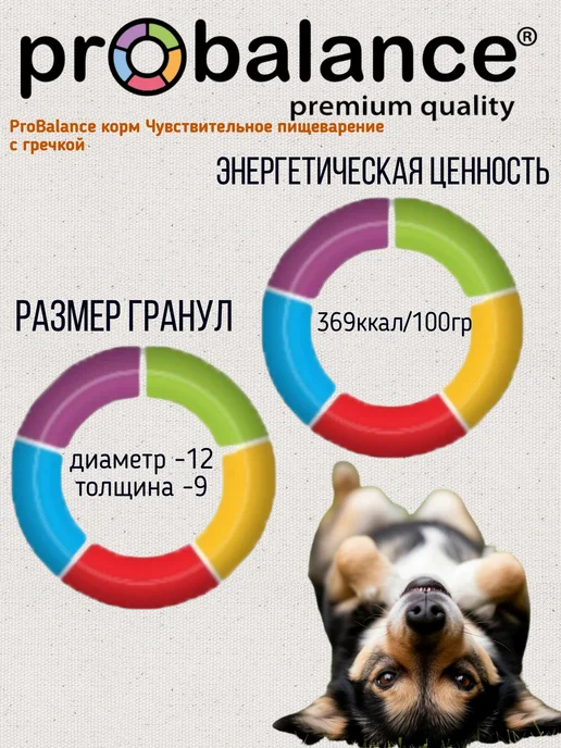 Сухой корм Probalance Пищеварение Гречкой для собак, чувствительное пищеварение, 15,11 кг, фото 2