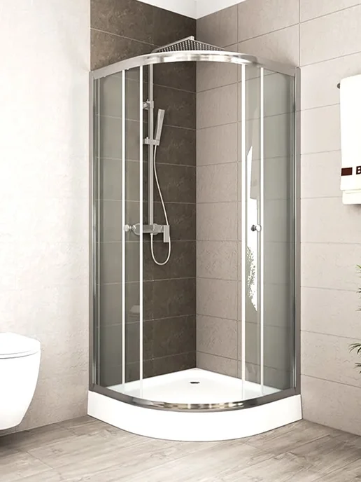 BAUEDGE Душевой уголок 80x80 с поддоном Dream Hit угловой 195 см, вариант, фото 4