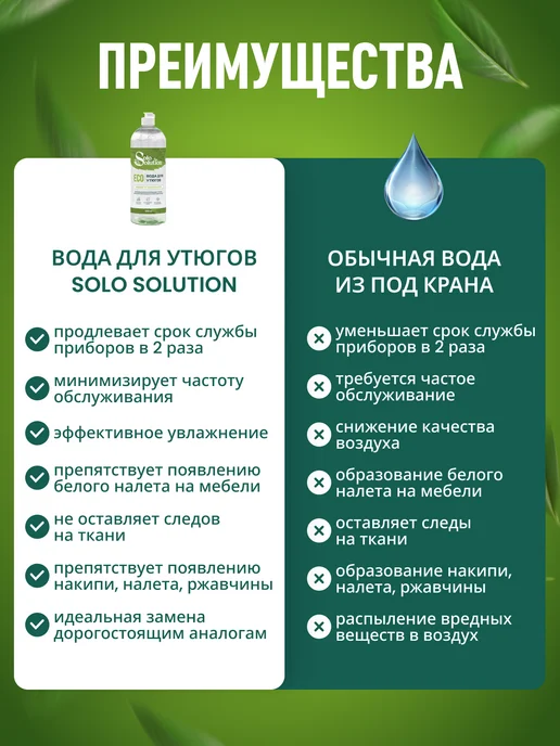 Solo Solution Вода для утюгов, парогенераторов и отпаривателей 1000 мл, 1000 мл, фото 7