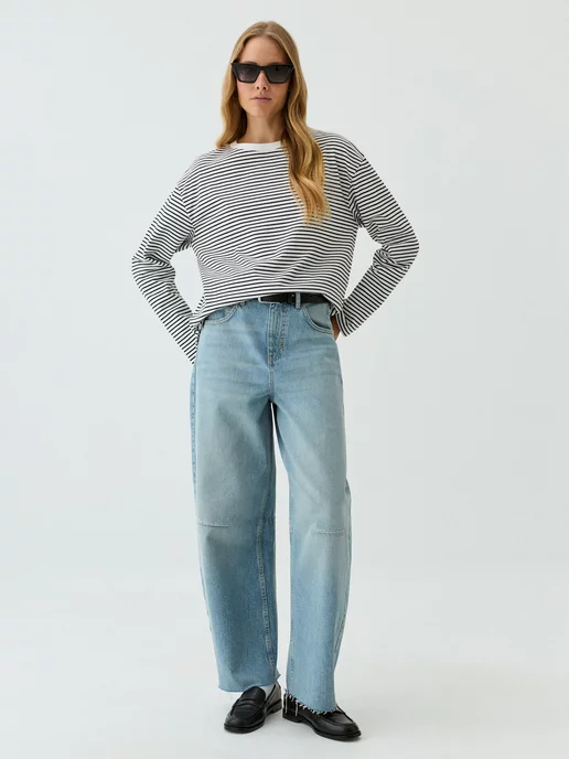 Лонгслив ANNA OVERSIZE FIT в полоску