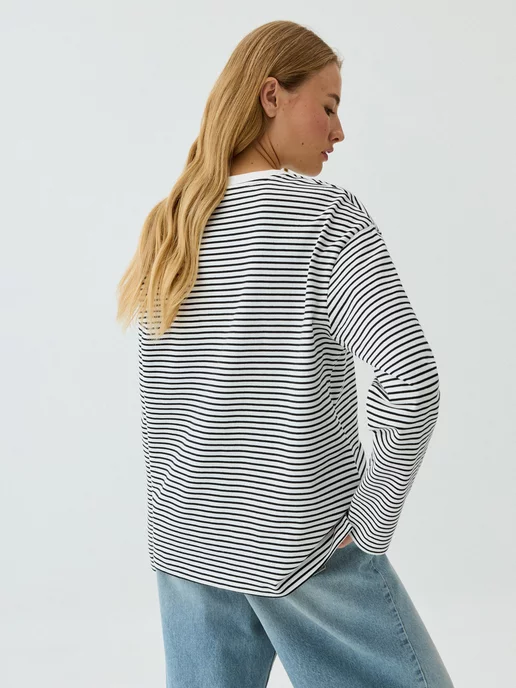Лонгслив ANNA OVERSIZE FIT в полоску